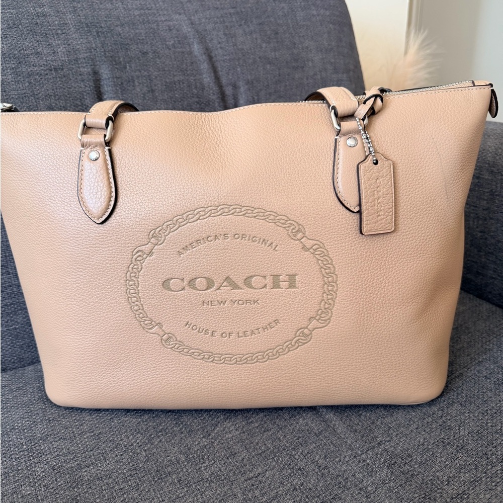 Coach Light Tan Leather Tote
